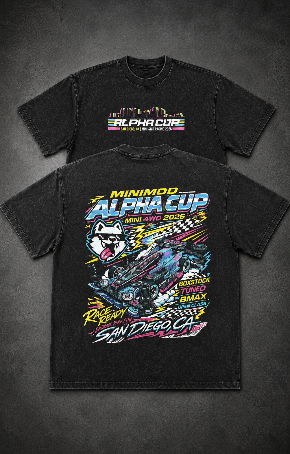 MiniMod Alpha Cup 2026 Vintage Acid Wash Tee